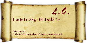 Ledniczky Olivér névjegykártya