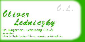 oliver ledniczky business card